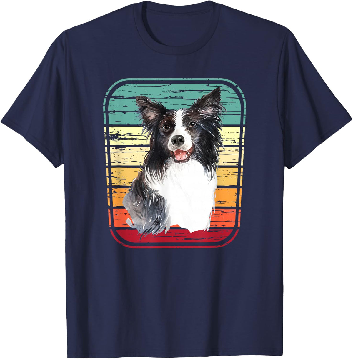 Border Collie Dog Mom or Dad Love Dogs Lovers Funny Gift T-Shirt - Navy Blue