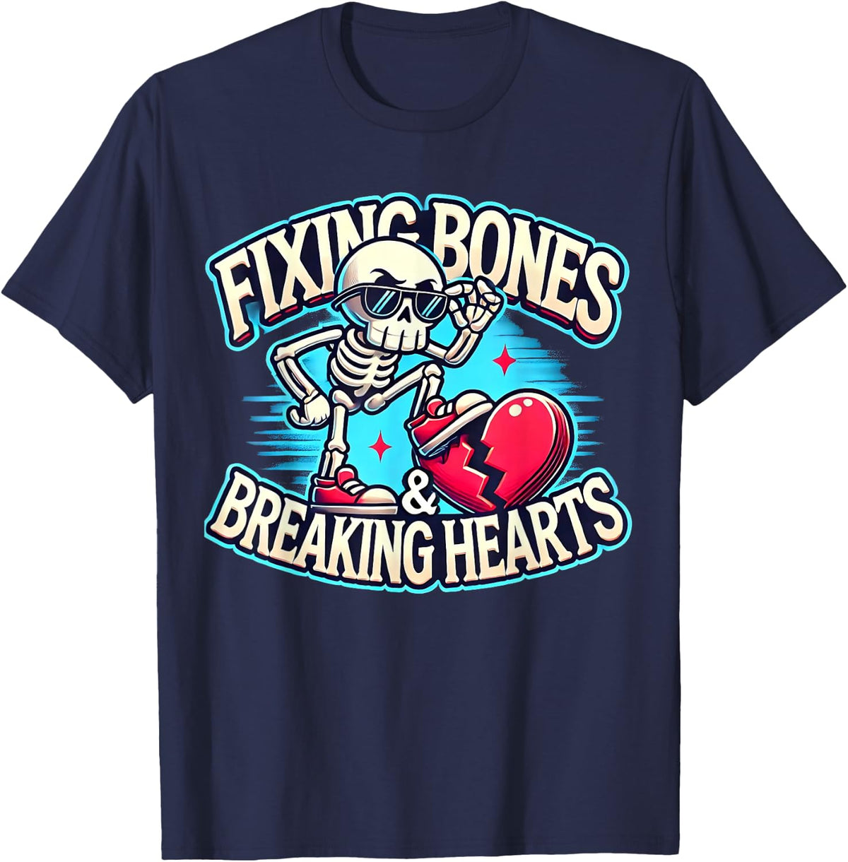 Fixing Bones and Breaking Hearts Orthopedic Crew Ortho Squad T-Shirt - Navy Blue