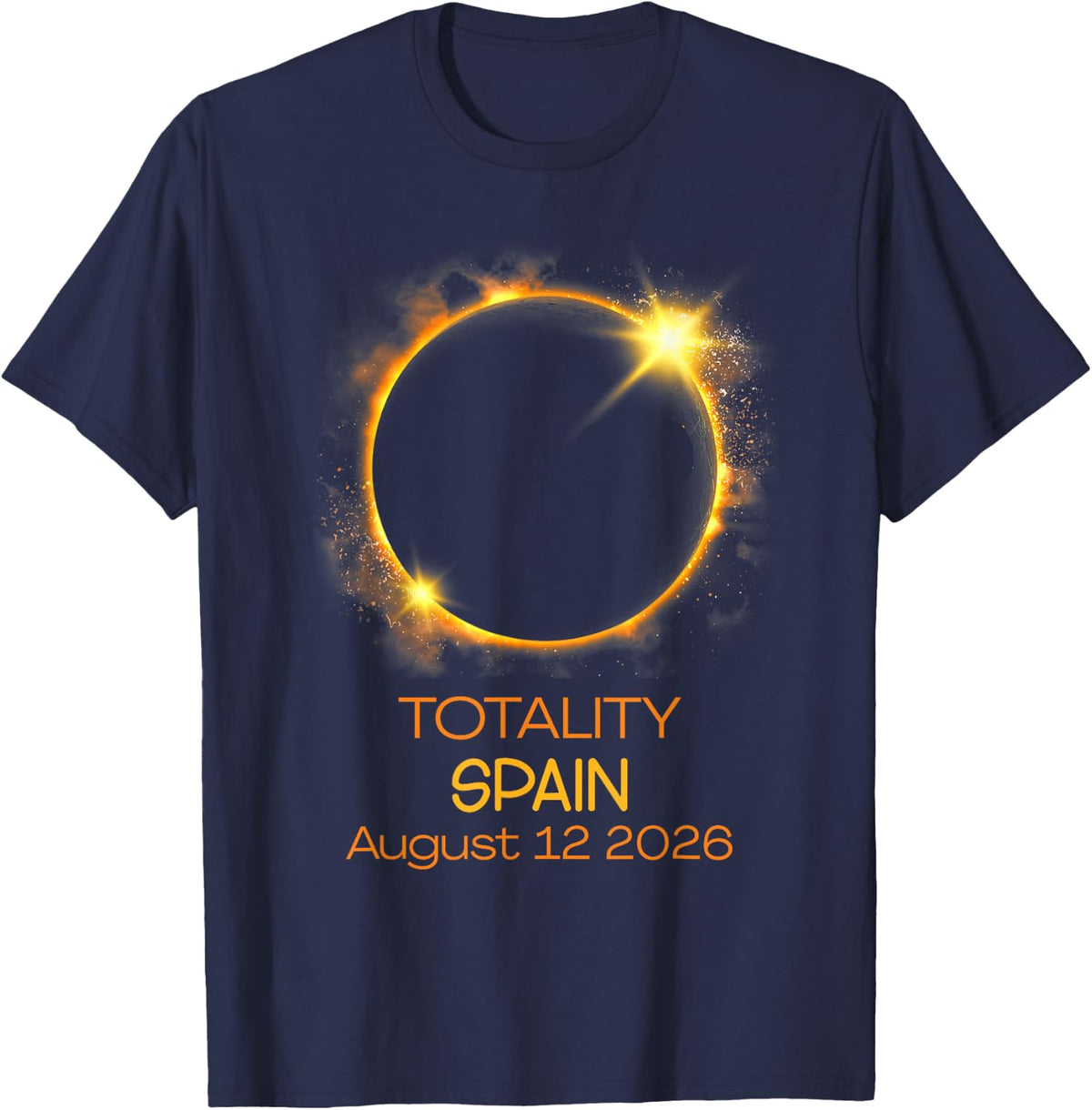 Totality Eclipse Solar 2026 Spain T-Shirt - Navy Blue