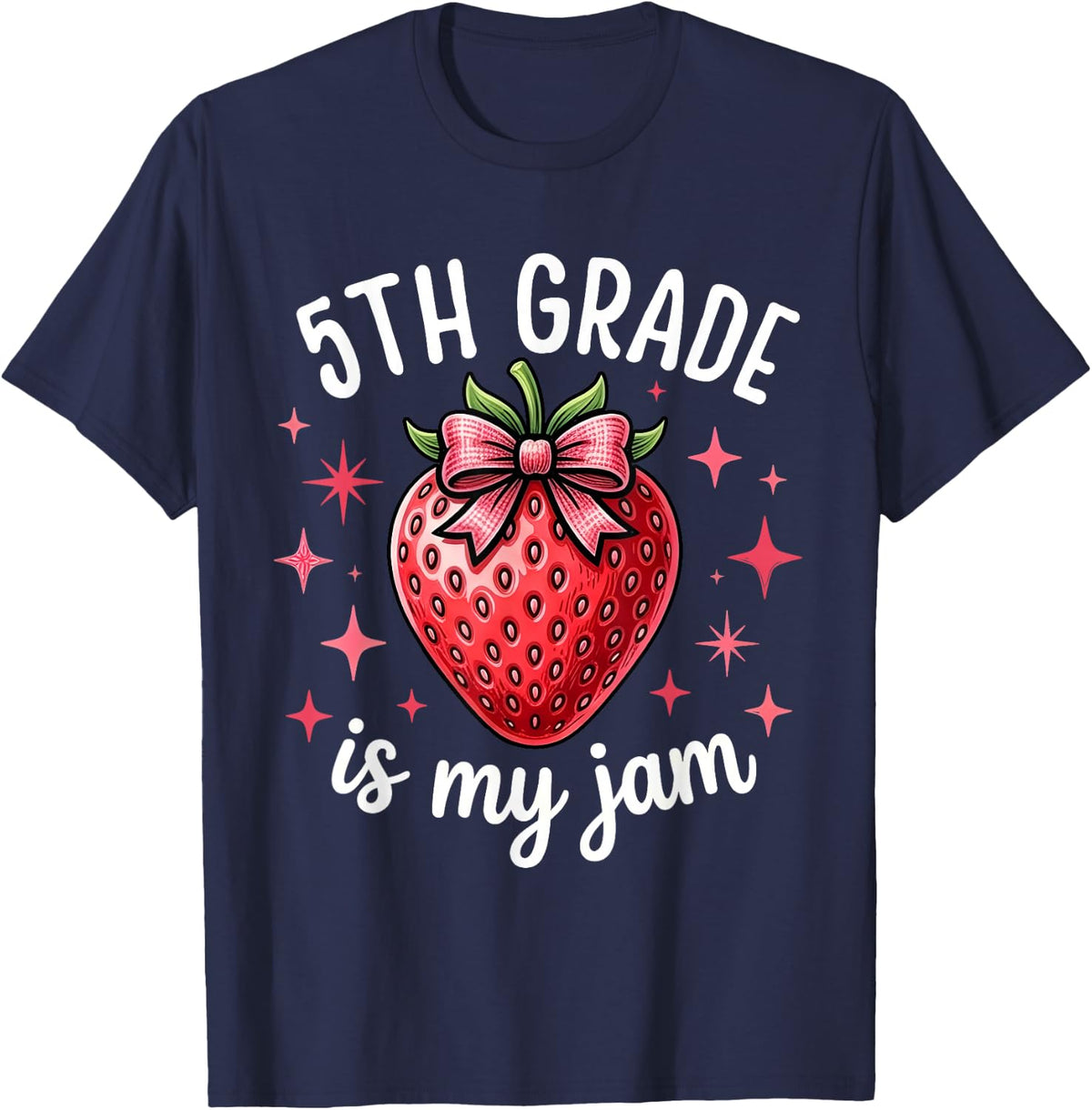 Funny 5th Grade is My Jam for Teacher Women Back to School T-Shirt - Navy Blue