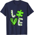 Love Autism Patty's Day St. Patrick's Day T-Shirt - Navy Blue