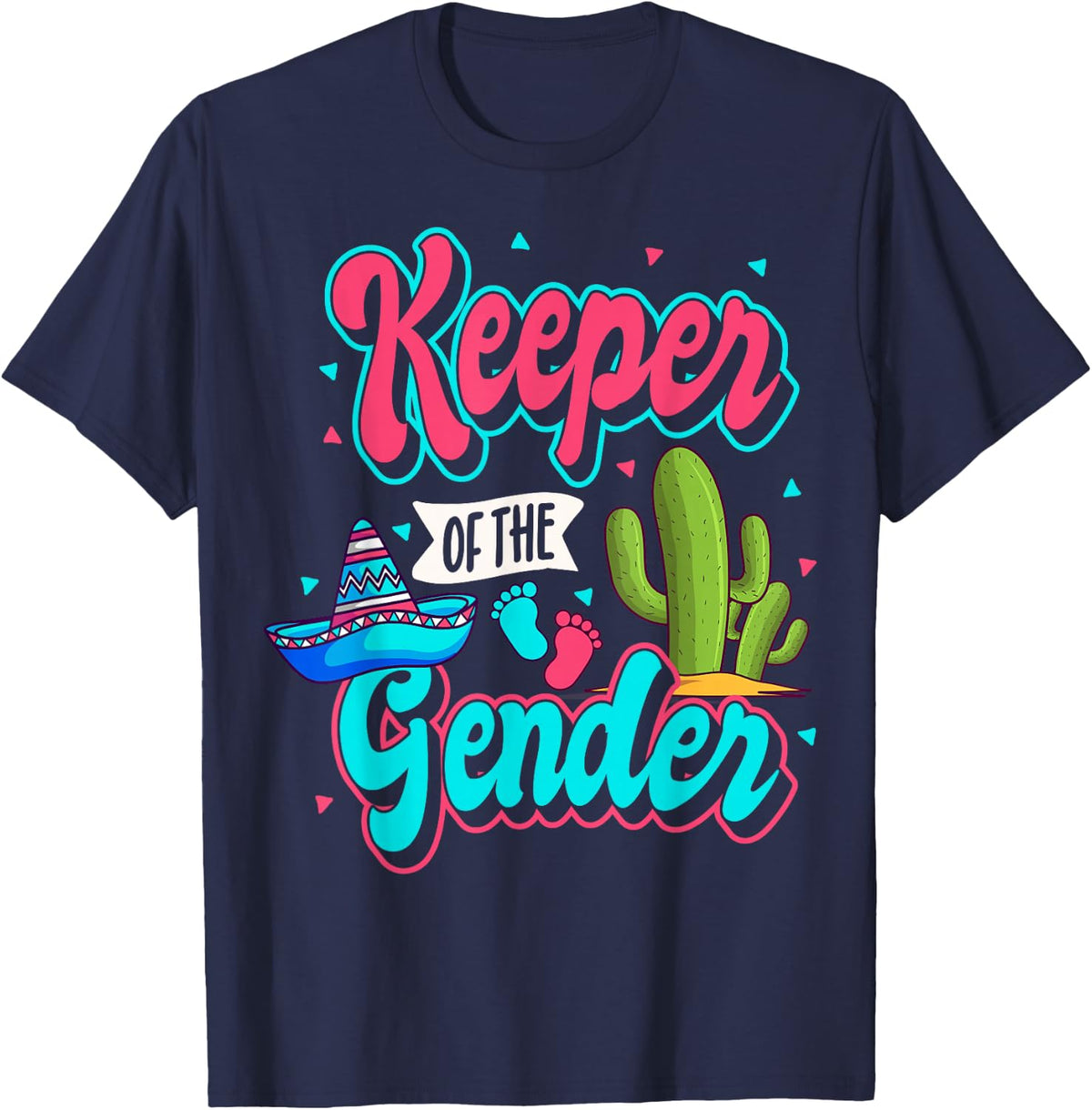 Mexican Gender Reveal Cinco de Mayo Baby Shower Party Fiesta T-Shirt - Navy Blue