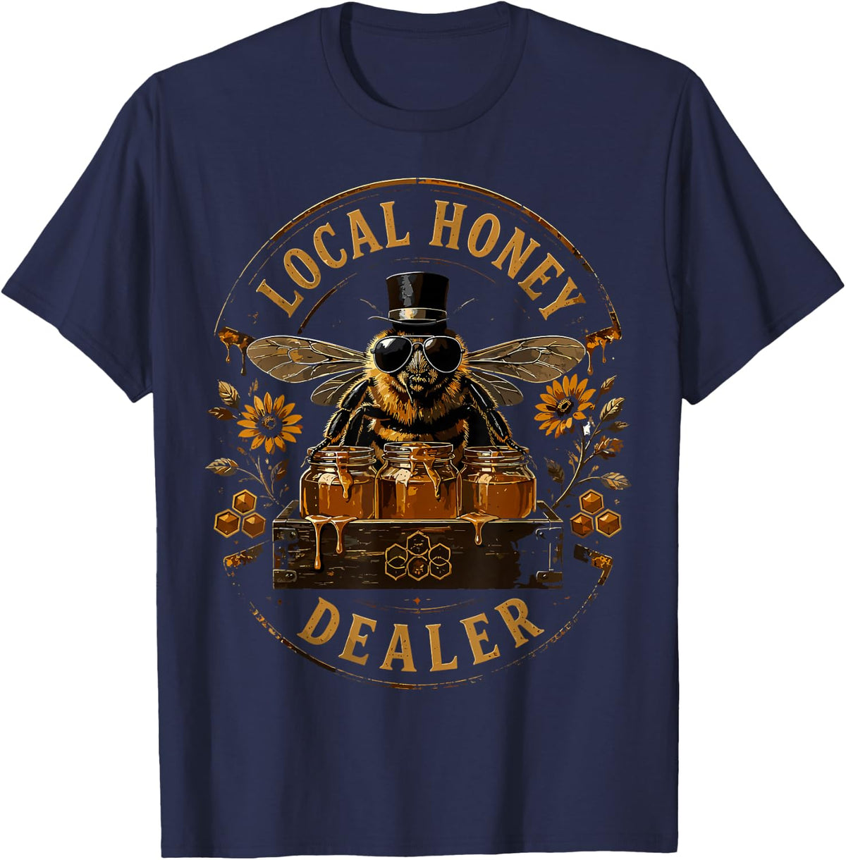 Local Honey Dealer Beekeeping Honey Honeycomb Bees Beekeeper T-Shirt - Navy Blue