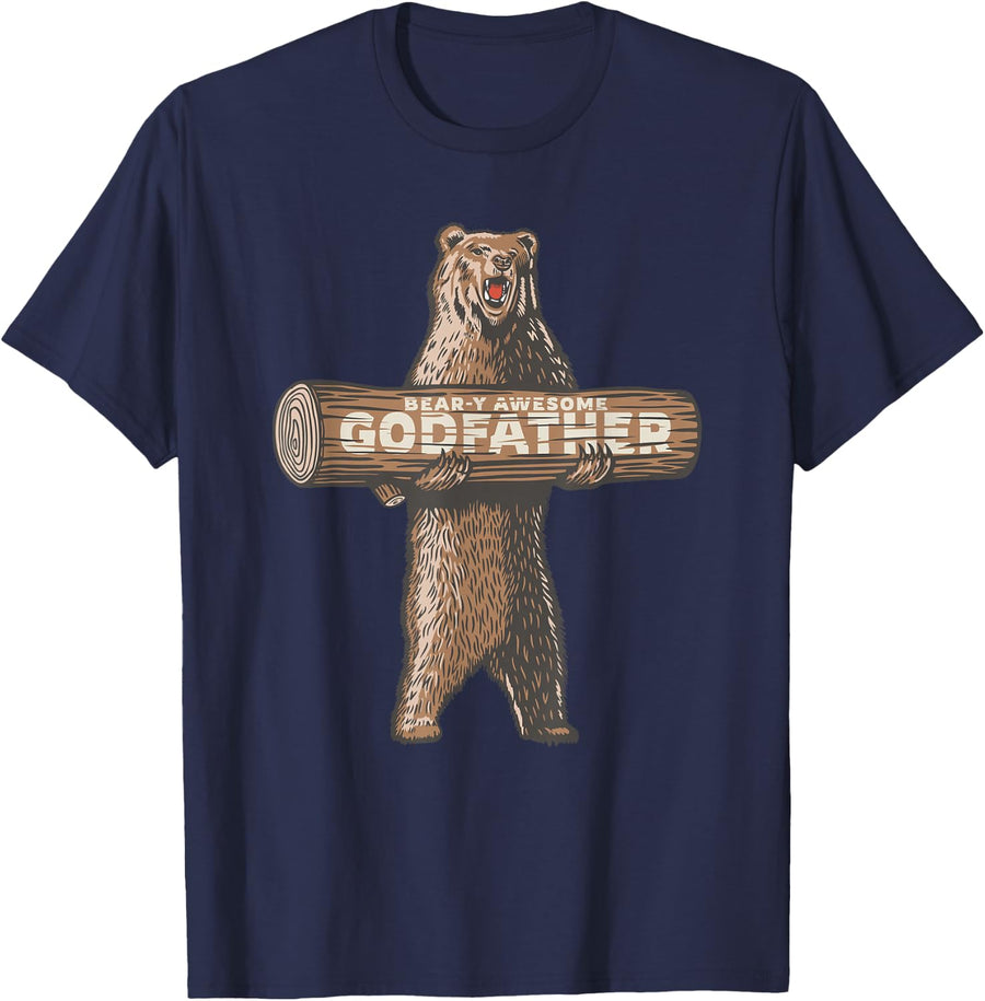 Awesome Godfather Funny Saying T-Shirt - Navy Blue