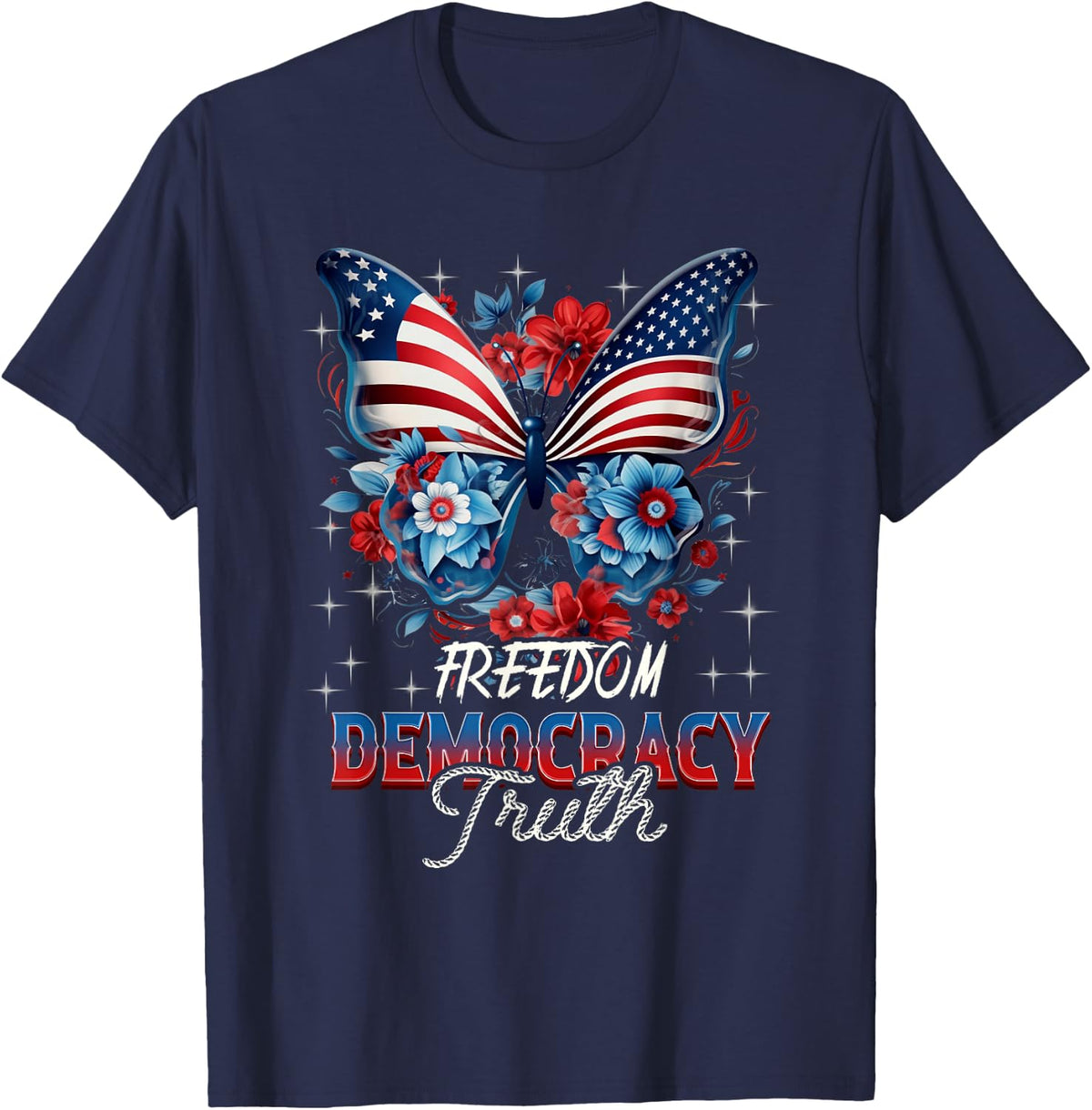 Patriotic Subtle Anti-trump Coquette Patriotic 4th Of July T-Shirt - Navy Blue