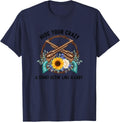 Hide Your Crazy & Start Actin' Like A Lady Sunflower Western T-Shirt - Navy Blue