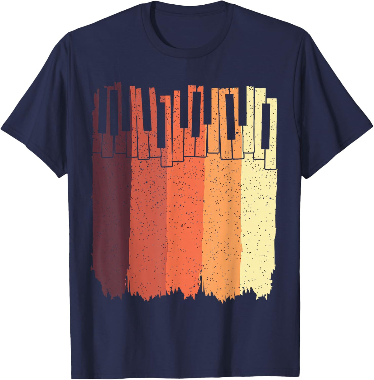 Pianist Vintage Retro Musician Piano Player T-Shirt - Navy Blue