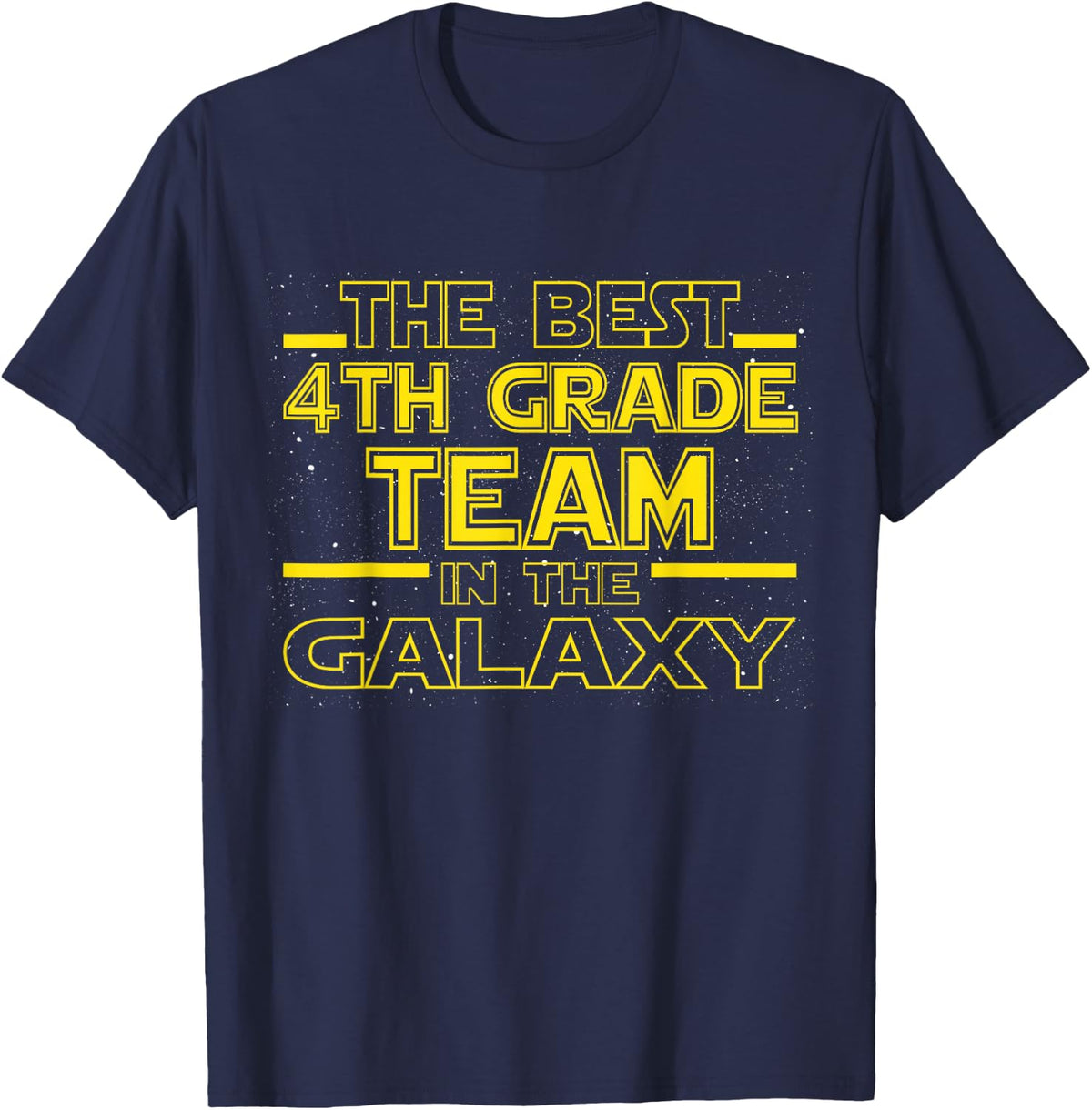 Back To School Best 4th Grade Team In The Galaxy Space Out T-Shirt - Navy Blue