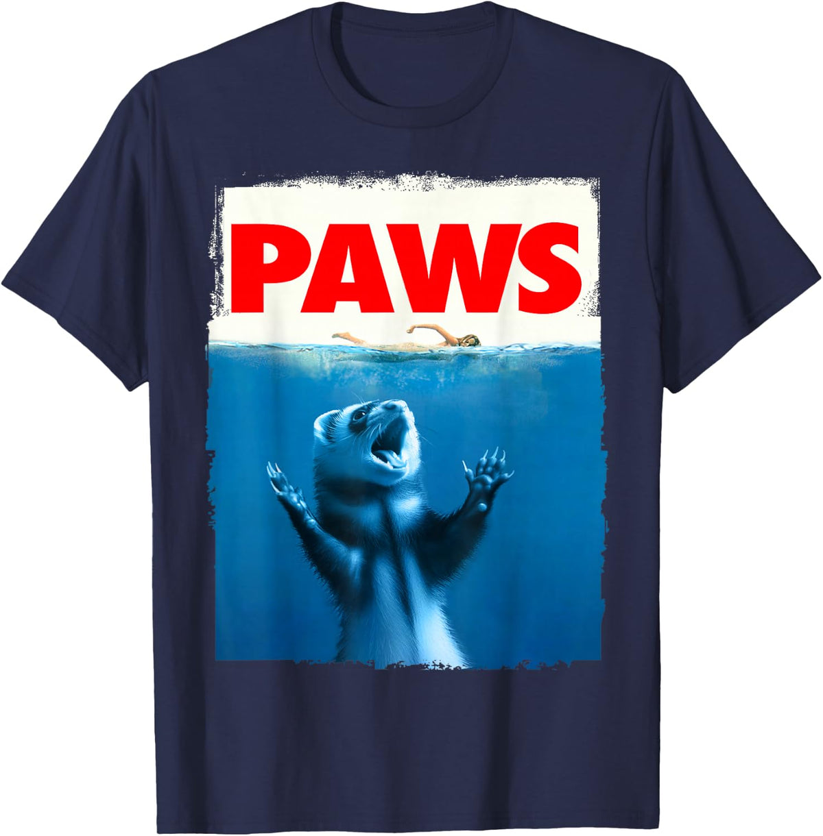 Paws Ferret Funny Ferret Lover Gifts for Men Women Kid Teen T-Shirt - Navy Blue