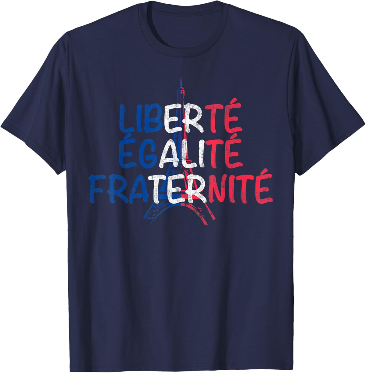 Bastille Day Shirt - Liberte Egalite Fraternite for July 14 T-Shirt - Navy Blue