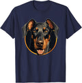 Natural Ear Doberman T-Shirt - Navy Blue