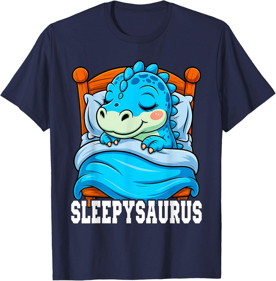 Sleepysaurus Night Dinosaur Dino T-Rex Nightgown Sleep T-Shirt - Navy Blue