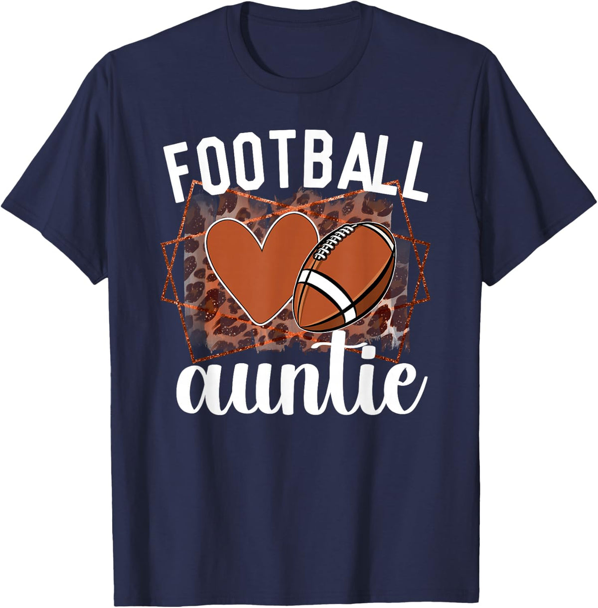 Football Auntie Proud Aunt Of A Football Player Auntie T-Shirt - Navy Blue