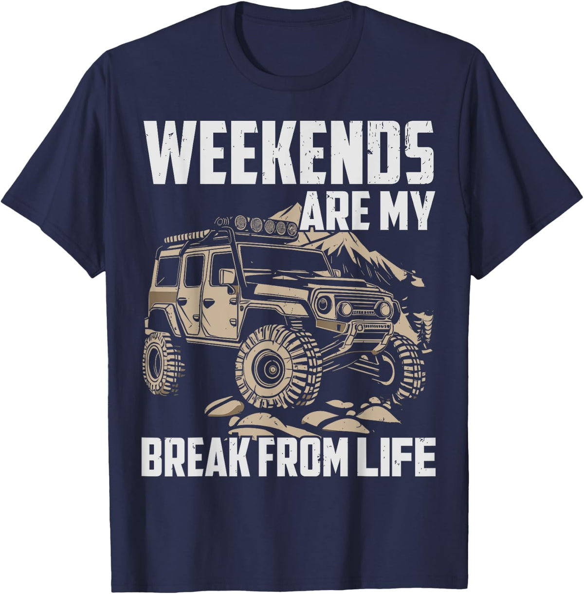 Overlanding Camping T-Shirt - Navy Blue