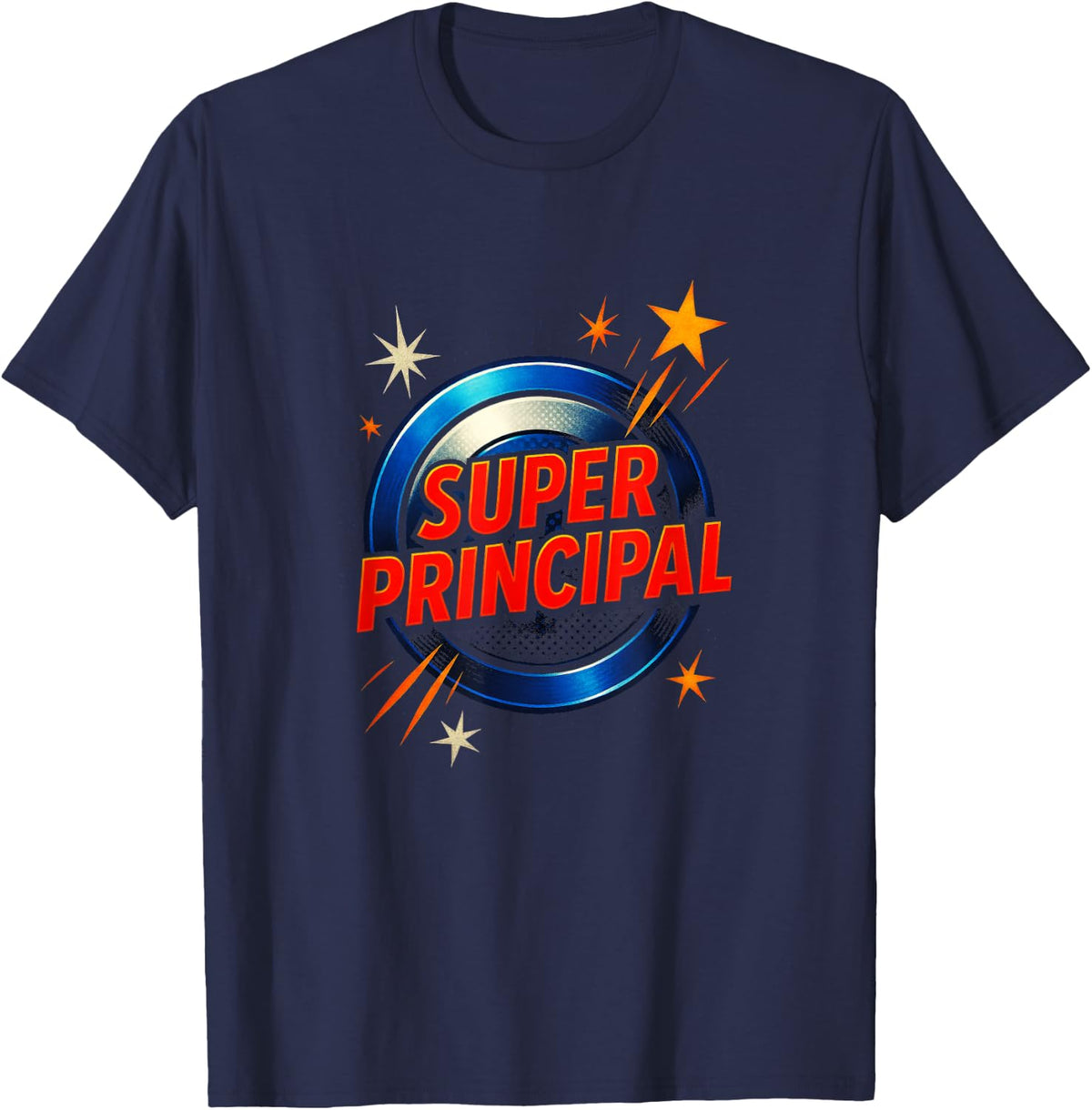 Super Hero Teacher Shirt - Super Principal Comic Superhero Tees and T Shirts for Men Women - Navy Blue