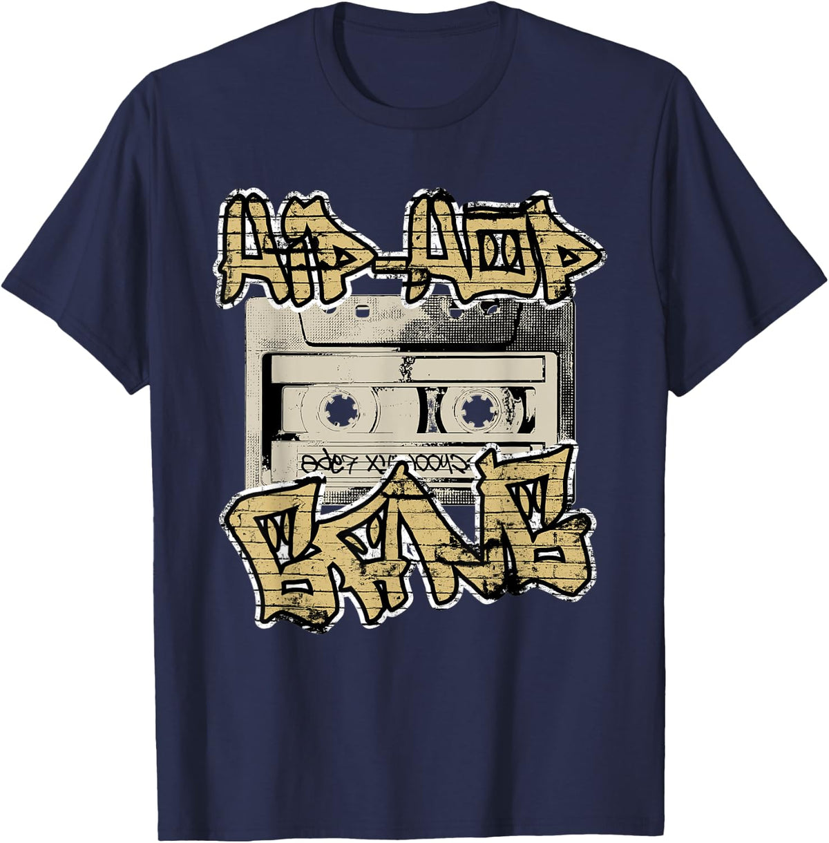 Hip-hop graffiti gang cassette old school hiphop T-Shirt - Navy Blue