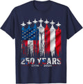 4th of July USA Flag 1776-2026 250 Years Anniversary T-Shirt - Navy Blue