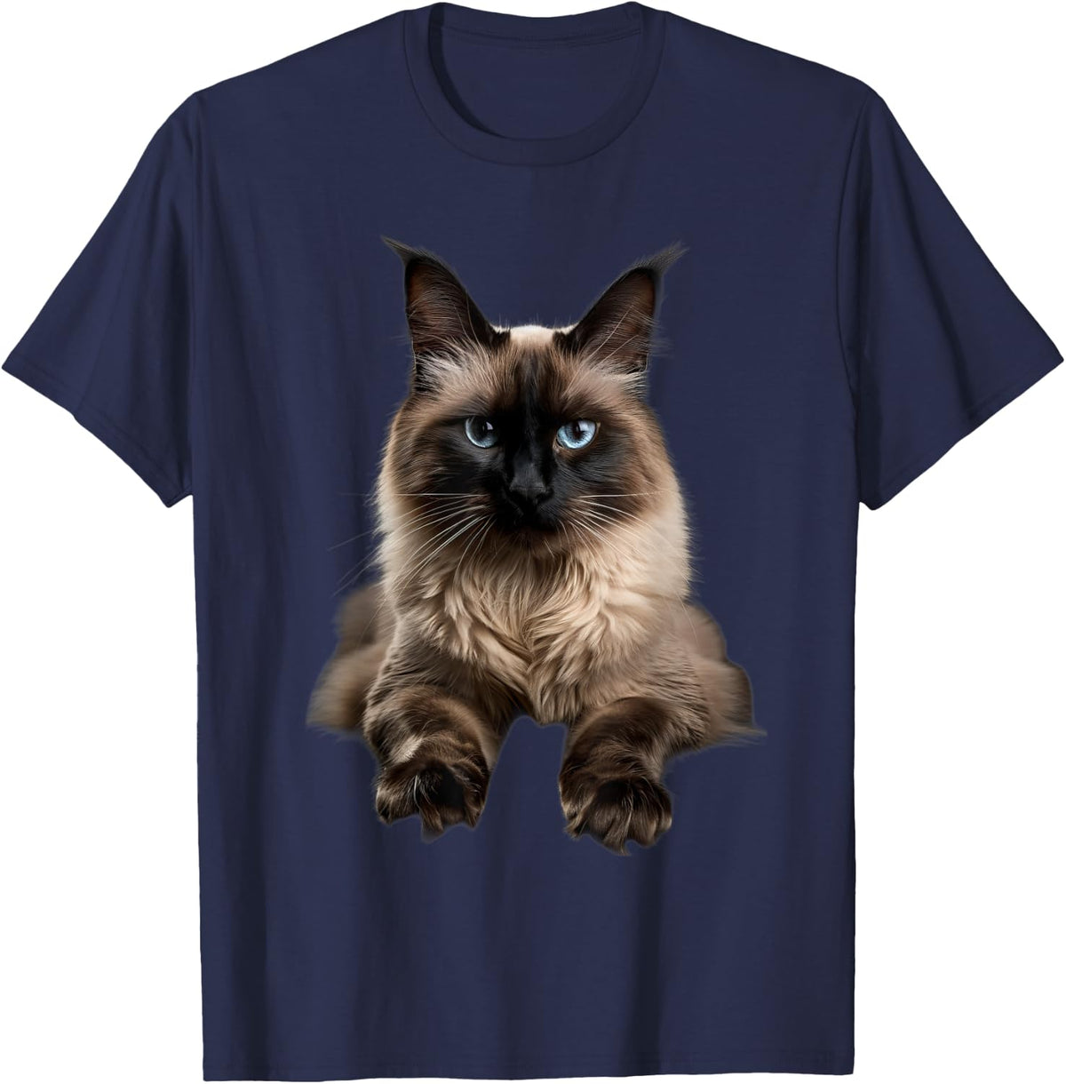 Balinese Cat T-Shirt - Navy Blue
