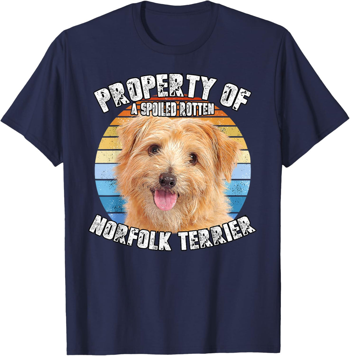 Norfolk Terrier Retro Property Of T-Shirt - Navy Blue