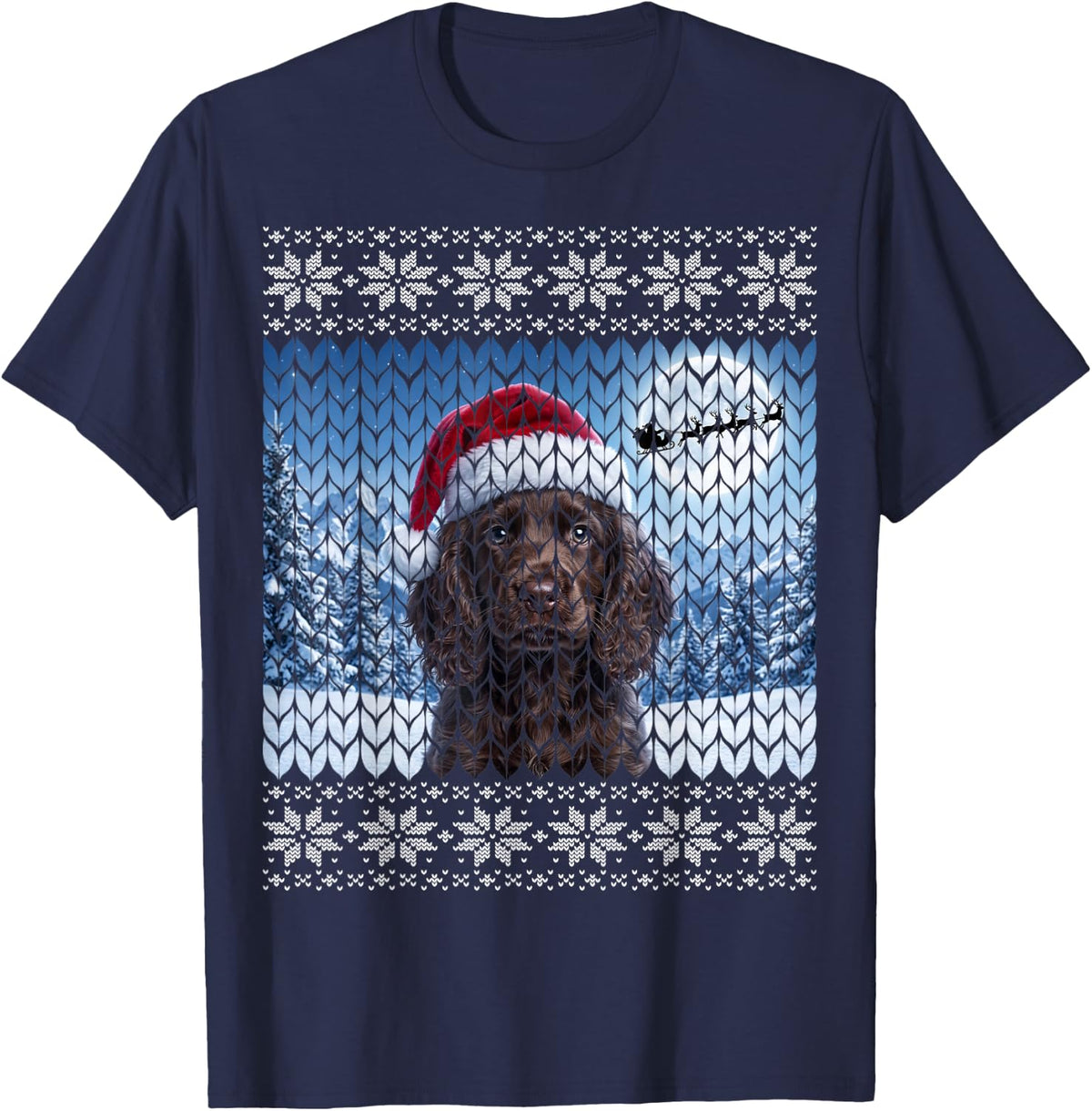 Chocolate Cocker Spaniel Puppy Dog T-Shirt - Navy Blue