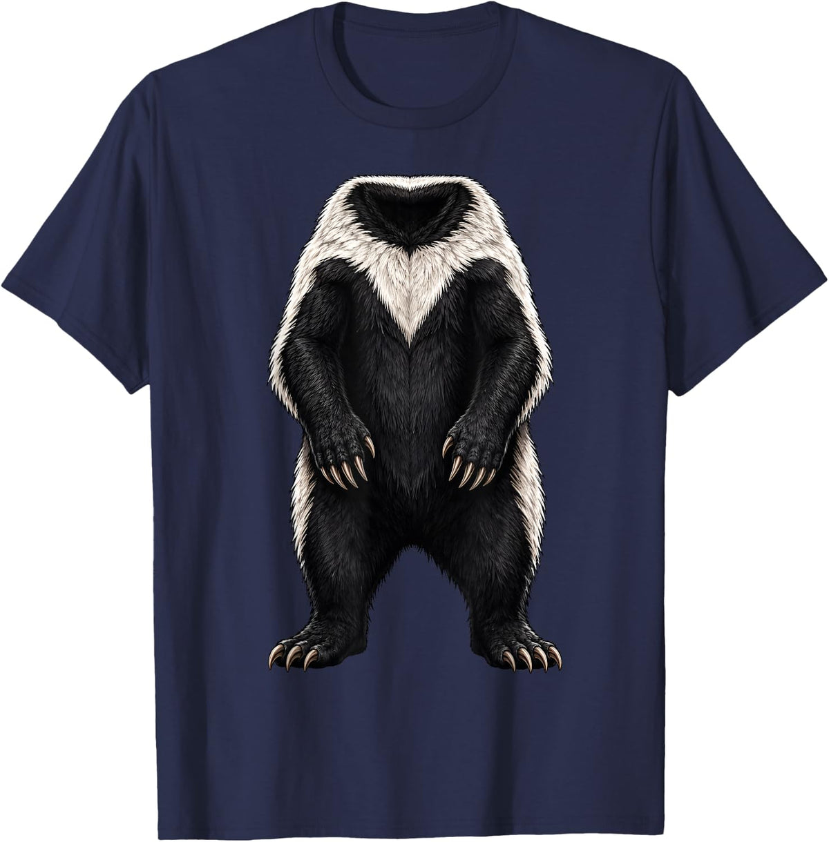 Pretend I'm A Honey Badger Funny Lazy Halloween Costume T-Shirt - Navy Blue