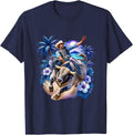 Rugged Cowboy Riding a Tropical Bull T-Shirt - Navy Blue