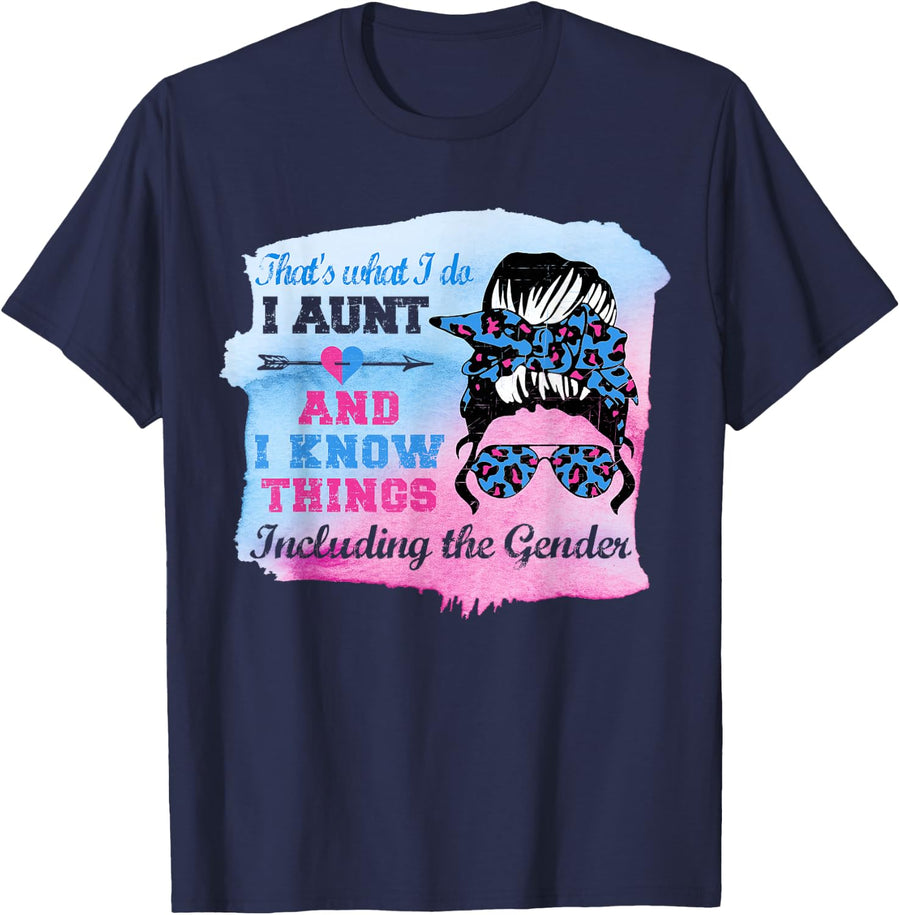 Keeper of the Gender Auntie Keeper of Gender Aunt Funny T-Shirt Small - Navy Blue