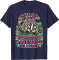 Small and Floofy Strangely Aggressive Badger Art T-Shirt - Navy Blue