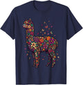 Floral Alpaca T-Shirt - Navy Blue