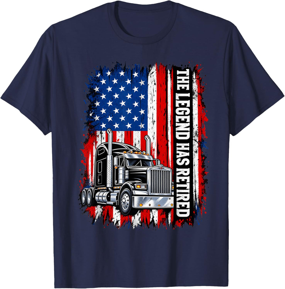 The Legend Has Retired Truck Driver T-Shirt - Navy Blue