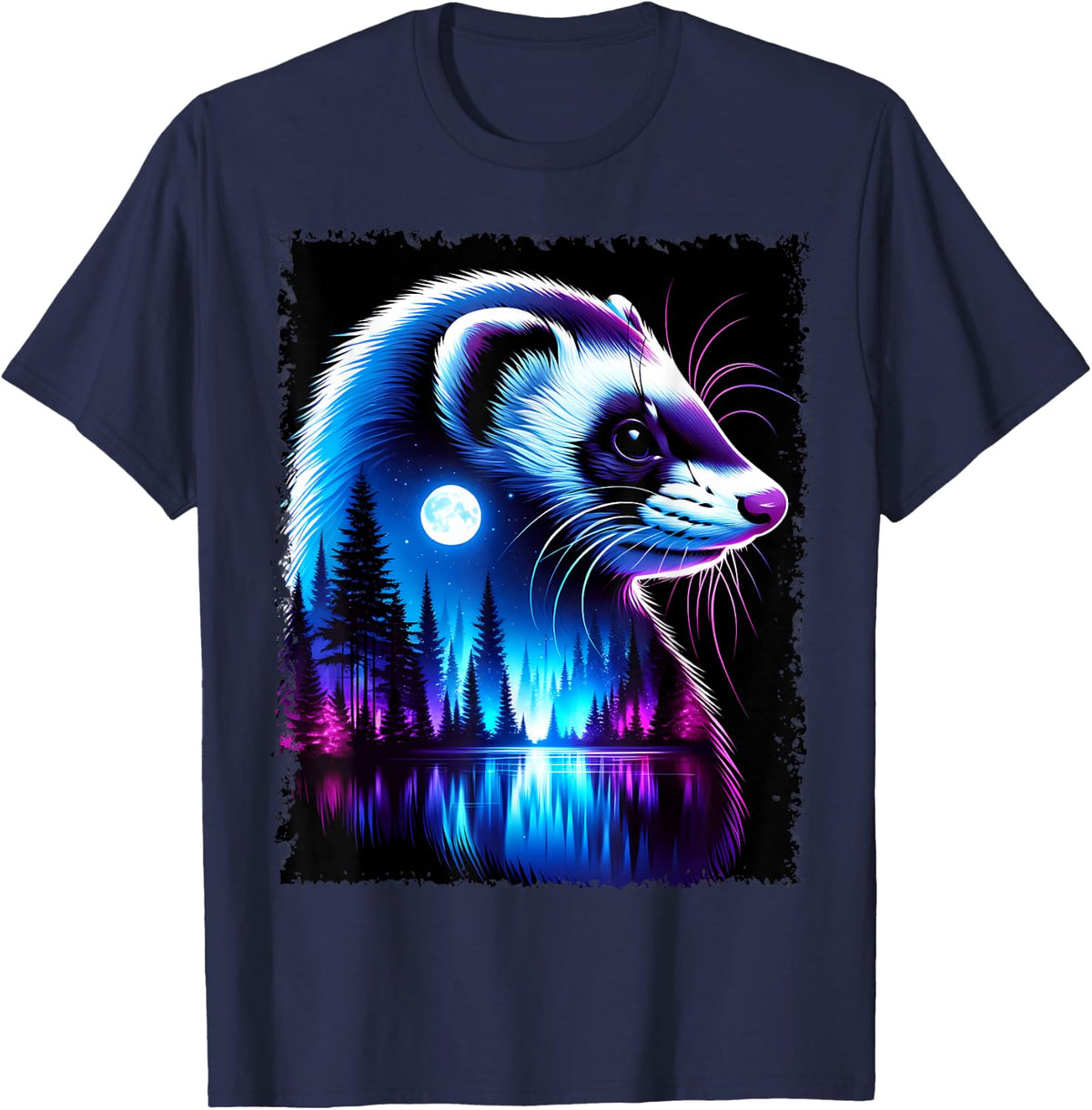 Spirit Animal Ferret Christmas Tee Shirt For Men Women Kids Funny Xmas T Shirts Family - Navy Blue