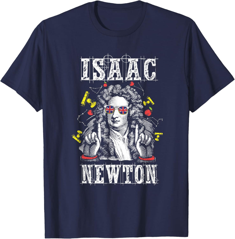 Isaac Newton Funny Physicist Physics Lover T Shirt T-Shirt - Navy Blue