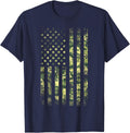 Patriotic Camouflage Shirt 4th of July Camo American Flag T-Shirt for Women Kids Men - Navy Blue