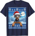 Blue and Rust Doberman Pinscher Puppy Dog T-Shirt - Navy Blue