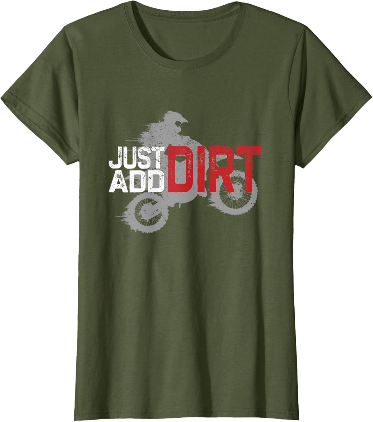 Youth Motorcross, Boys Dirt Bike, Dirtbike, Kids Dirt Bike T-Shirt - Olive Green
