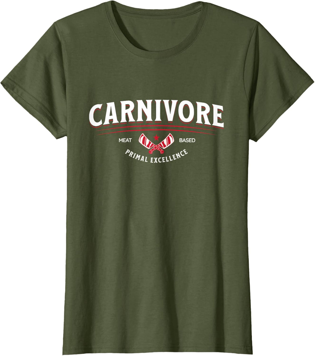 Carnivore Diet 100% Meat-Based Keto Lifestyle - Meat Eater T-Shirt - Olive Green