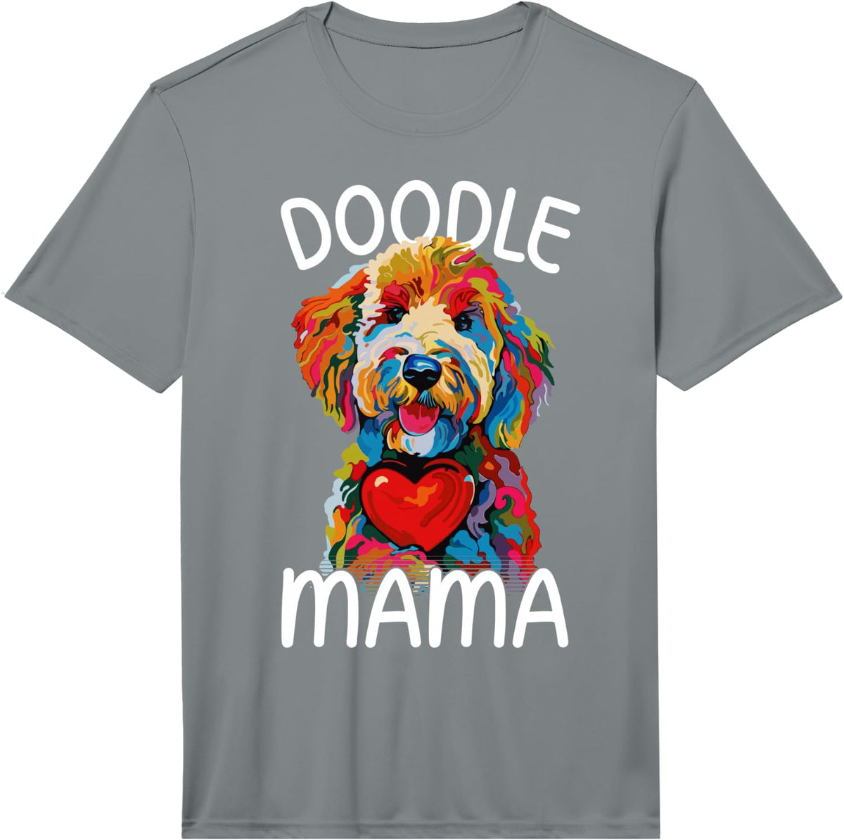 Womens Goldendoodle Mom Mama Design Goldendoodle Lovers Performance T-Shirt - Slate Grey