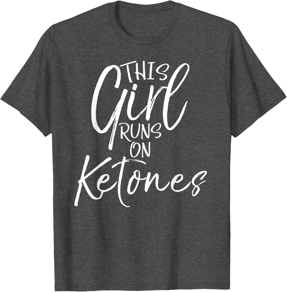 This Girl Runs on Ketones Shirt Vintage Keto Diet Tee - Dark Heather Grey