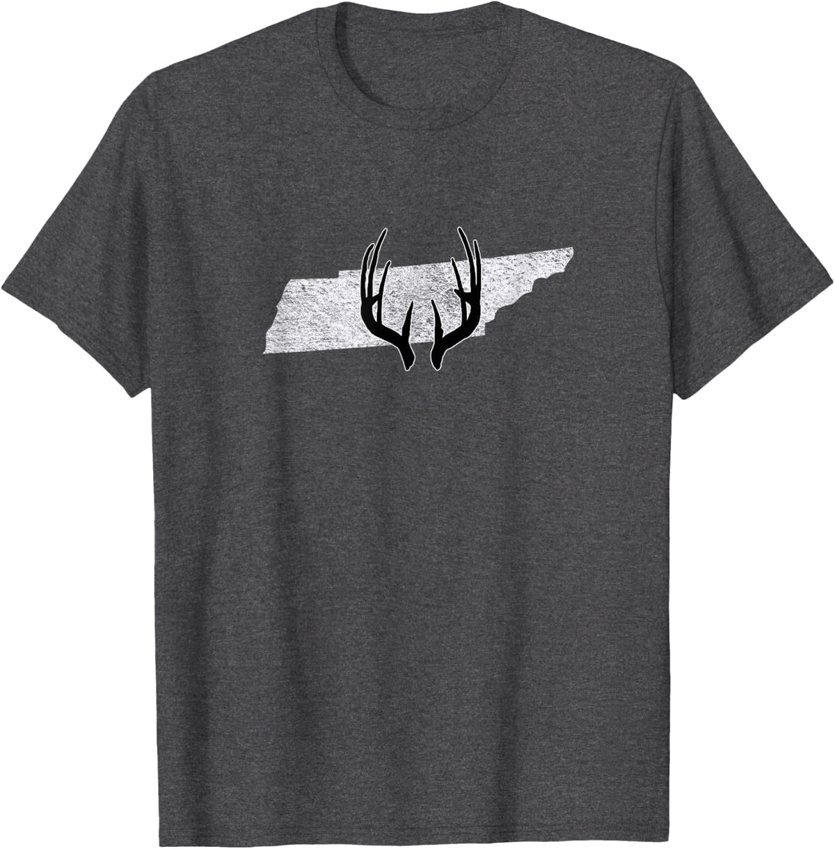 Tennessee TN Deer Hunting Shed Antlers Design T-Shirt - Dark Heather Grey