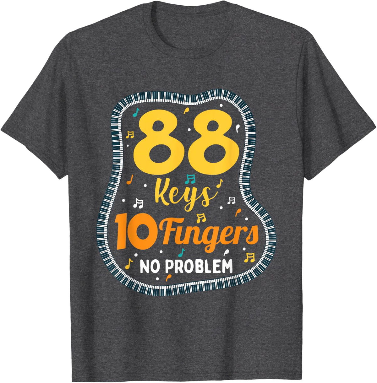 Piano Player Pianist T-Shirt - Dark Heather Grey
