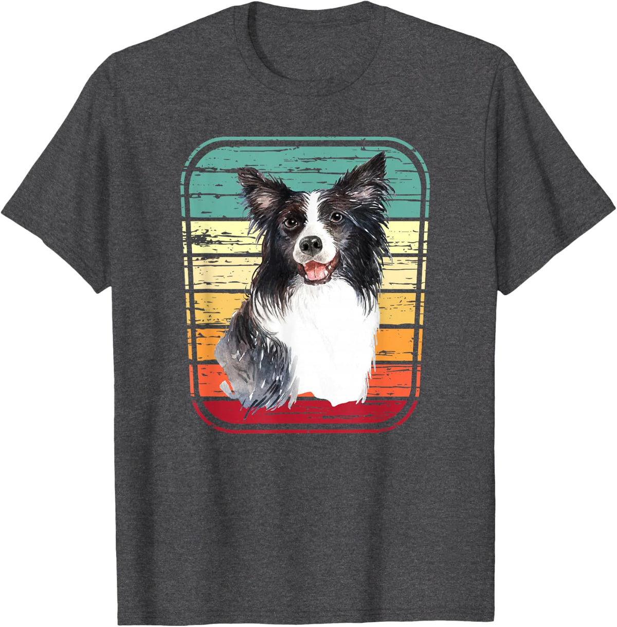 Border Collie Dog Mom or Dad Love Dogs Lovers Funny Gift T-Shirt - Dark Heather Grey