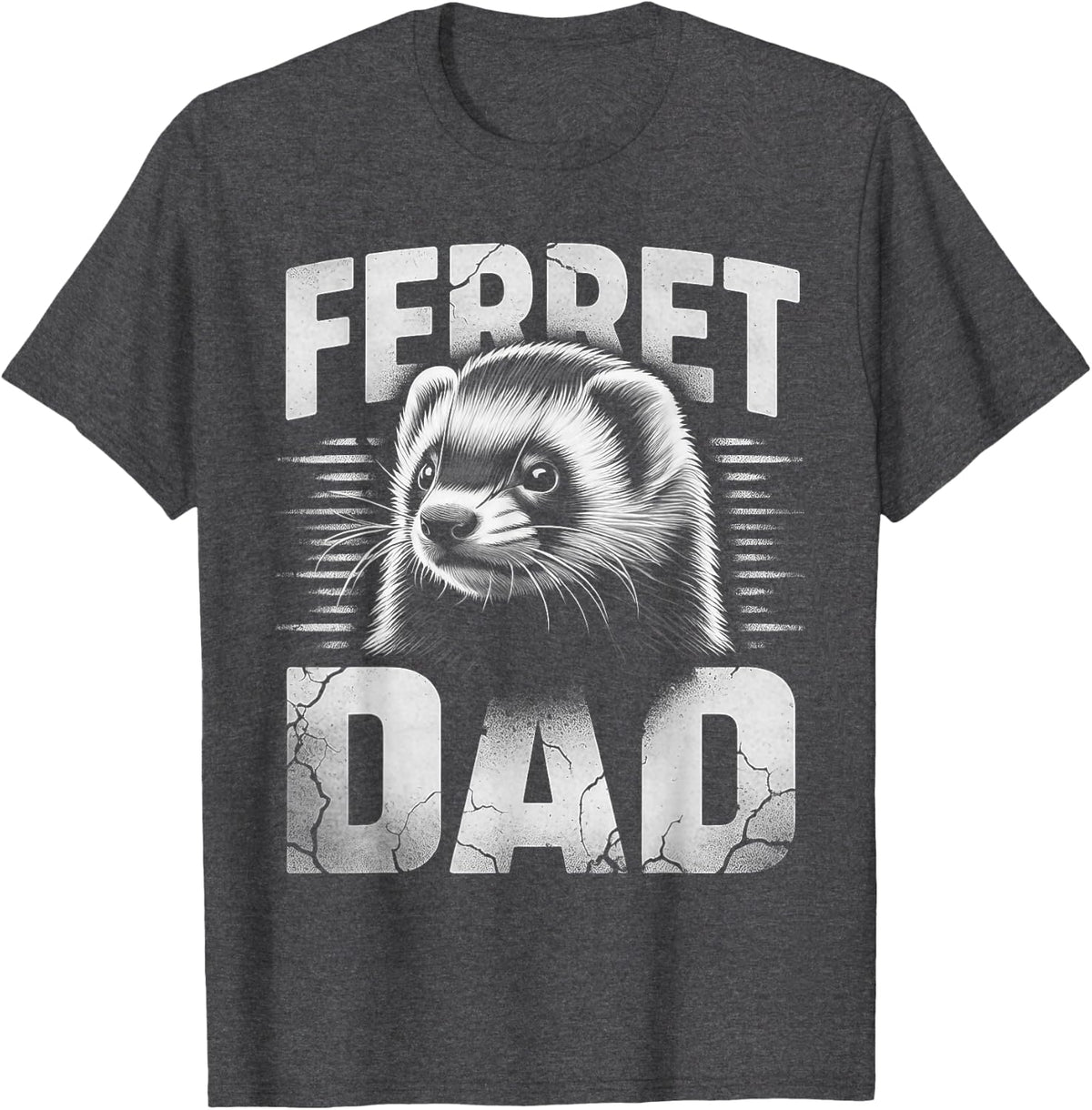 Vintage Ferret Dad T-Shirt - Ultimate Pet Lover Tee for Ferret Owners and Animal Dads - Dark Heather Grey
