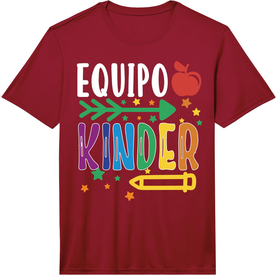 Equipo Kinder Maestra Espanol Spanish Teacher Team Performance T-Shirt - Red