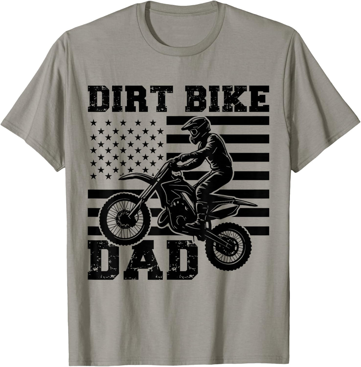 American USA Dirt Bike Dad Father Day Off Road Motocross Dad T-Shirt - Slate Grey