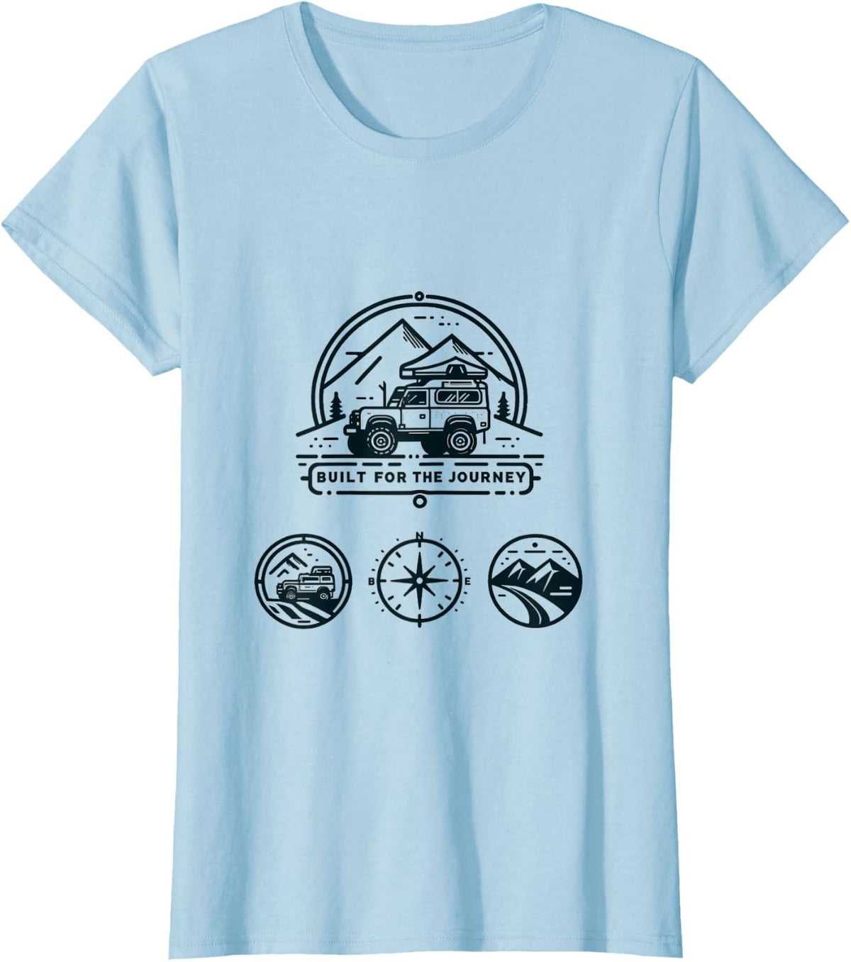 Built for the Journey – Off-Road Camping & Overlanding T-Shirt - Baby Blue