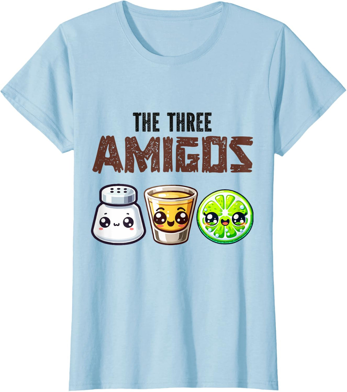 The 3 Three Amigos Funny Cinco De Mayo Tequila Shot Lime T-Shirt - Baby Blue