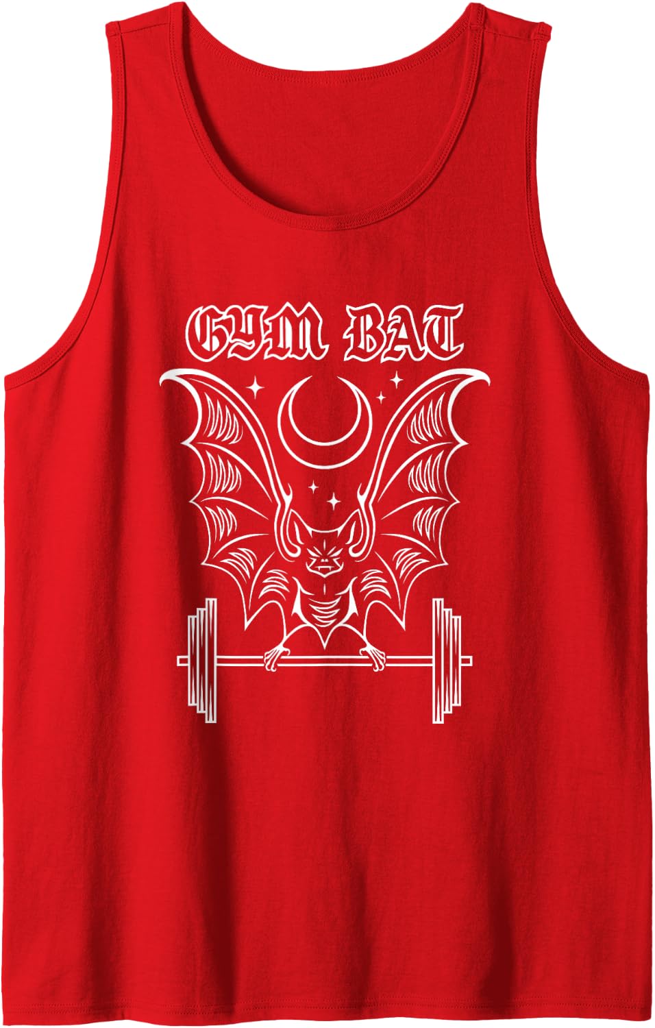 Gym Bat Gothlete Workout Vampire Bat and Moon Healthy Goth Tank Top - Red