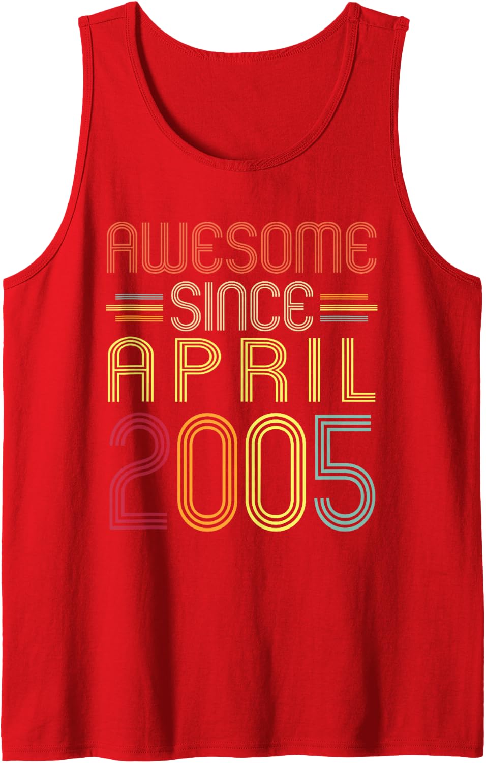 17th Birthday Gifts Awesome Since April 2005 17 Years Old Sleeveless Tank Top - Red