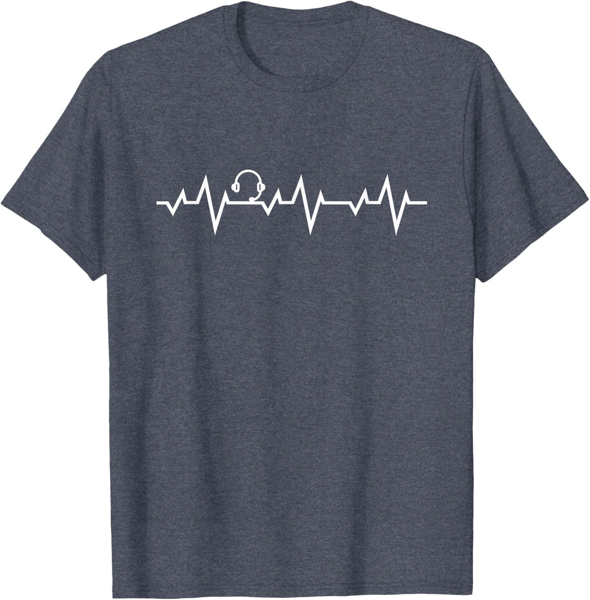911 Operator Dispatcher Heartbeat First Responder Tshirt - Heather Blue