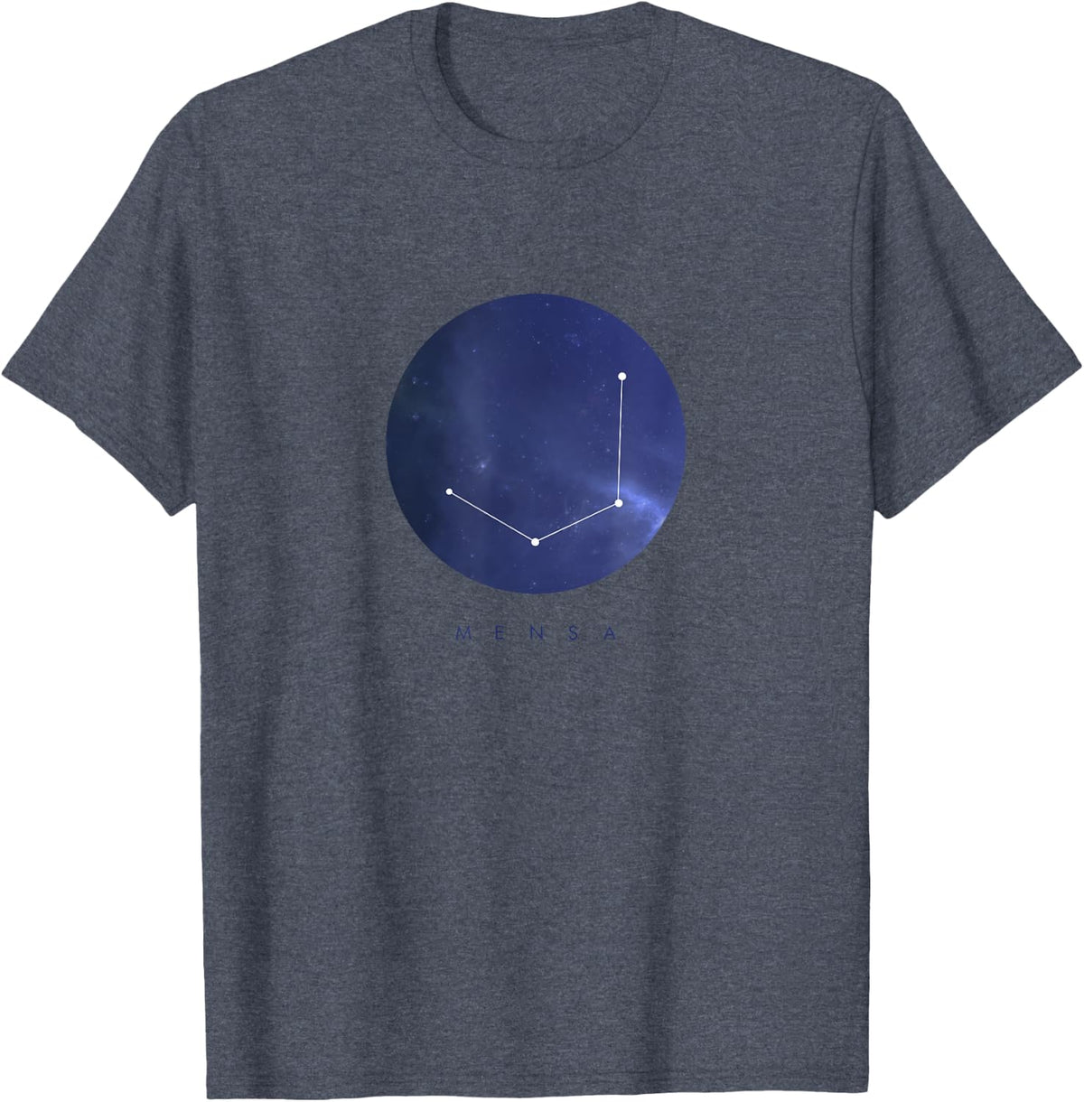 Mensa Constellation T-Shirt - Astronomy Space Tee - Heather Blue